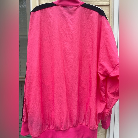 PALM ANGELS Track Jacket Mens Size XS Fluo Pink/Black Zip Up Nylon Loose Fit - Picture 6 of 10